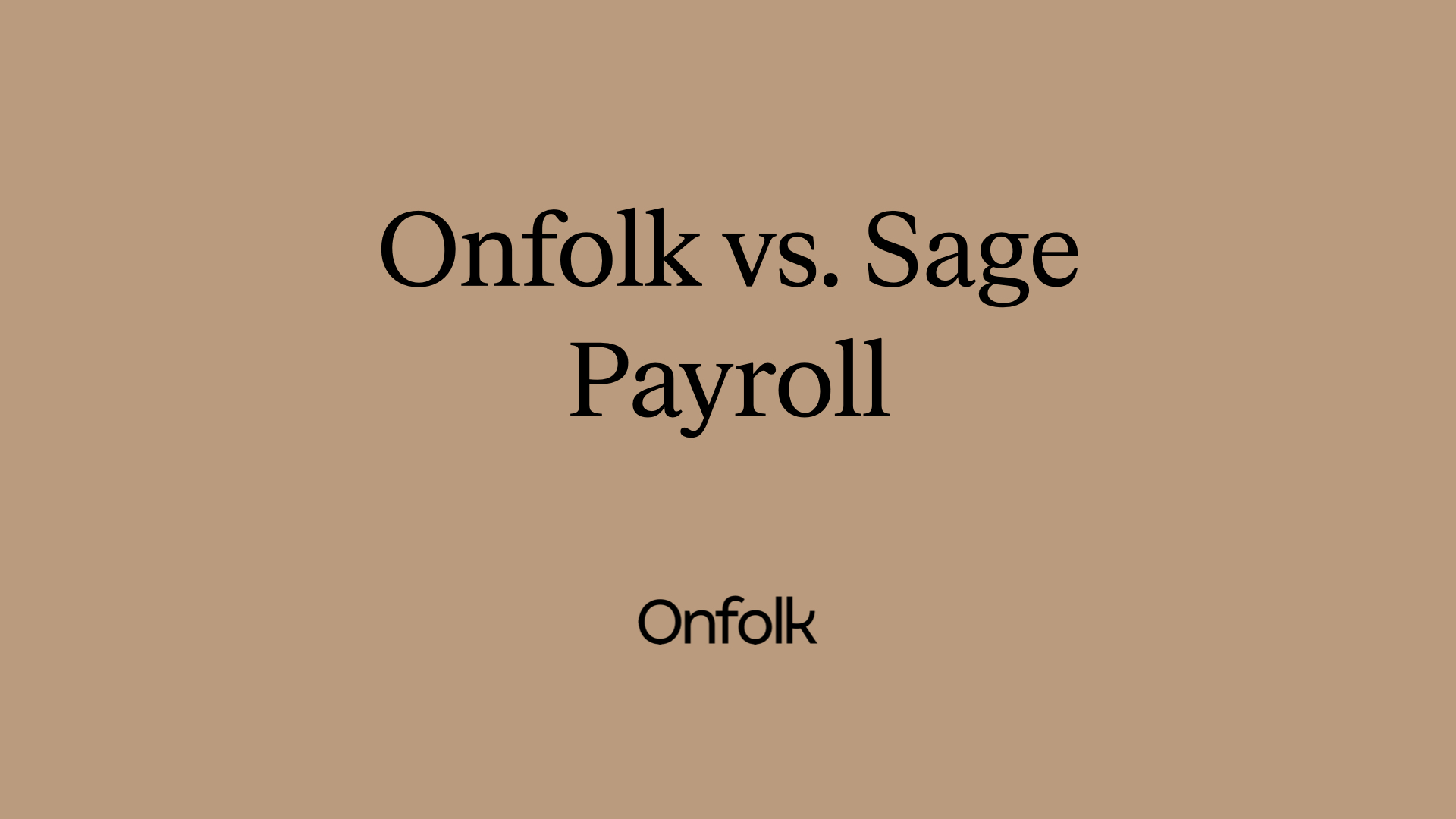 Onfolk vs. Sage Payroll · Onfolk Payroll